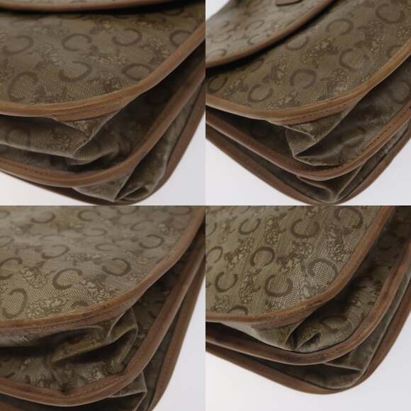 CELINE C Sulky Shoulder Bag Coated Canvas Beige Gold - Picture 10 of 12